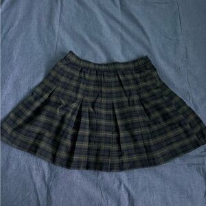 Hollister Navy and Green Plaid Skater Skirt
